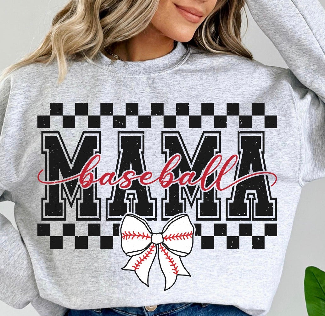 Baseball Mama With Bow