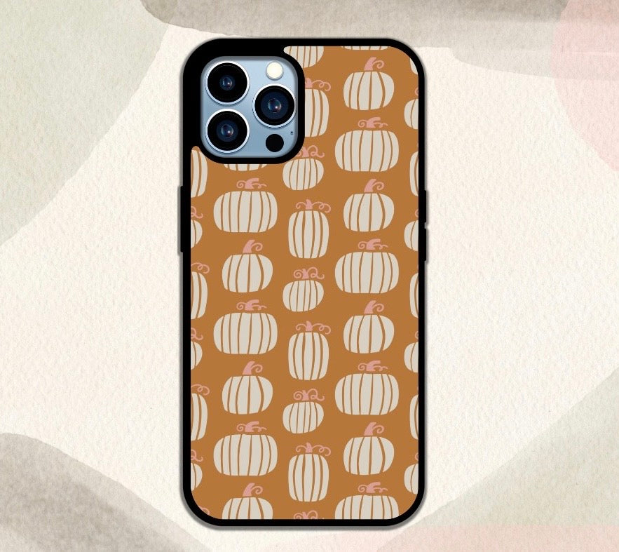 Beige Pumpkin Print Phone Case