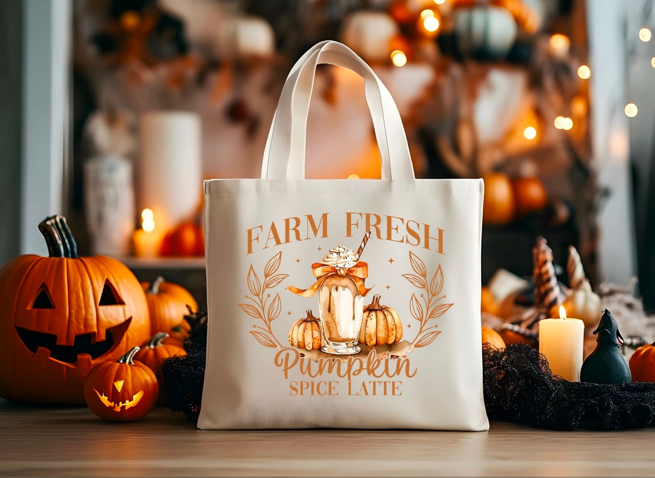 Farm Fresh Pumpkin Spice Latte Tote