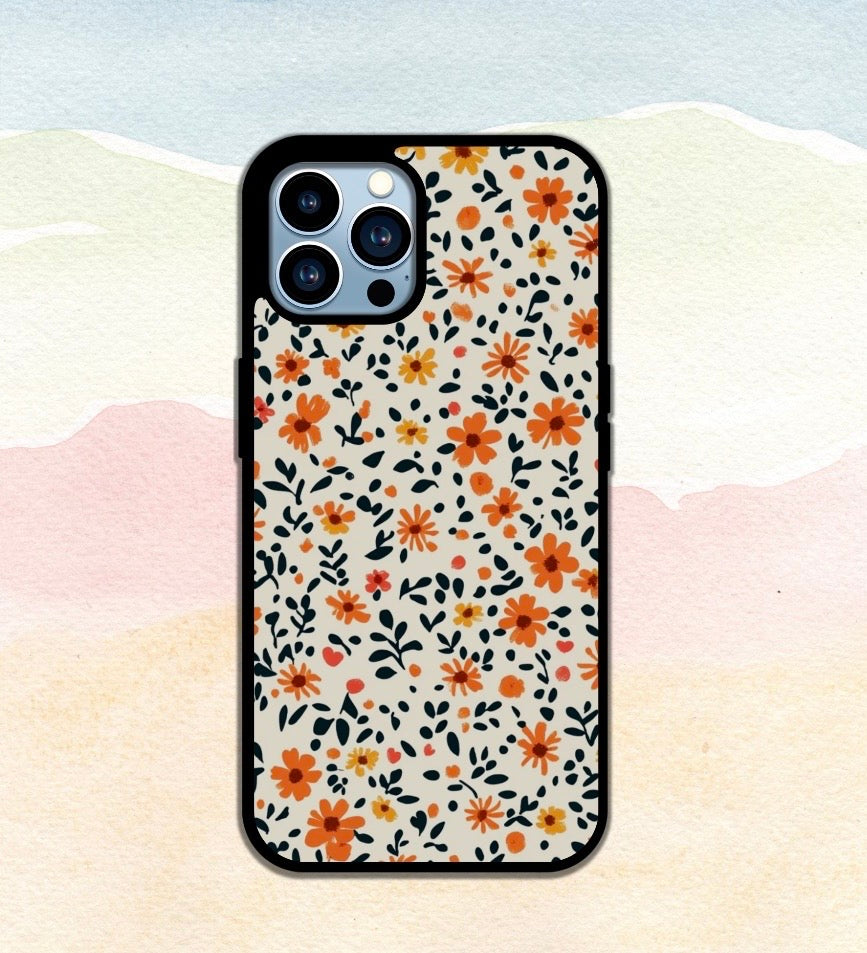 Orange Floral Phone Case