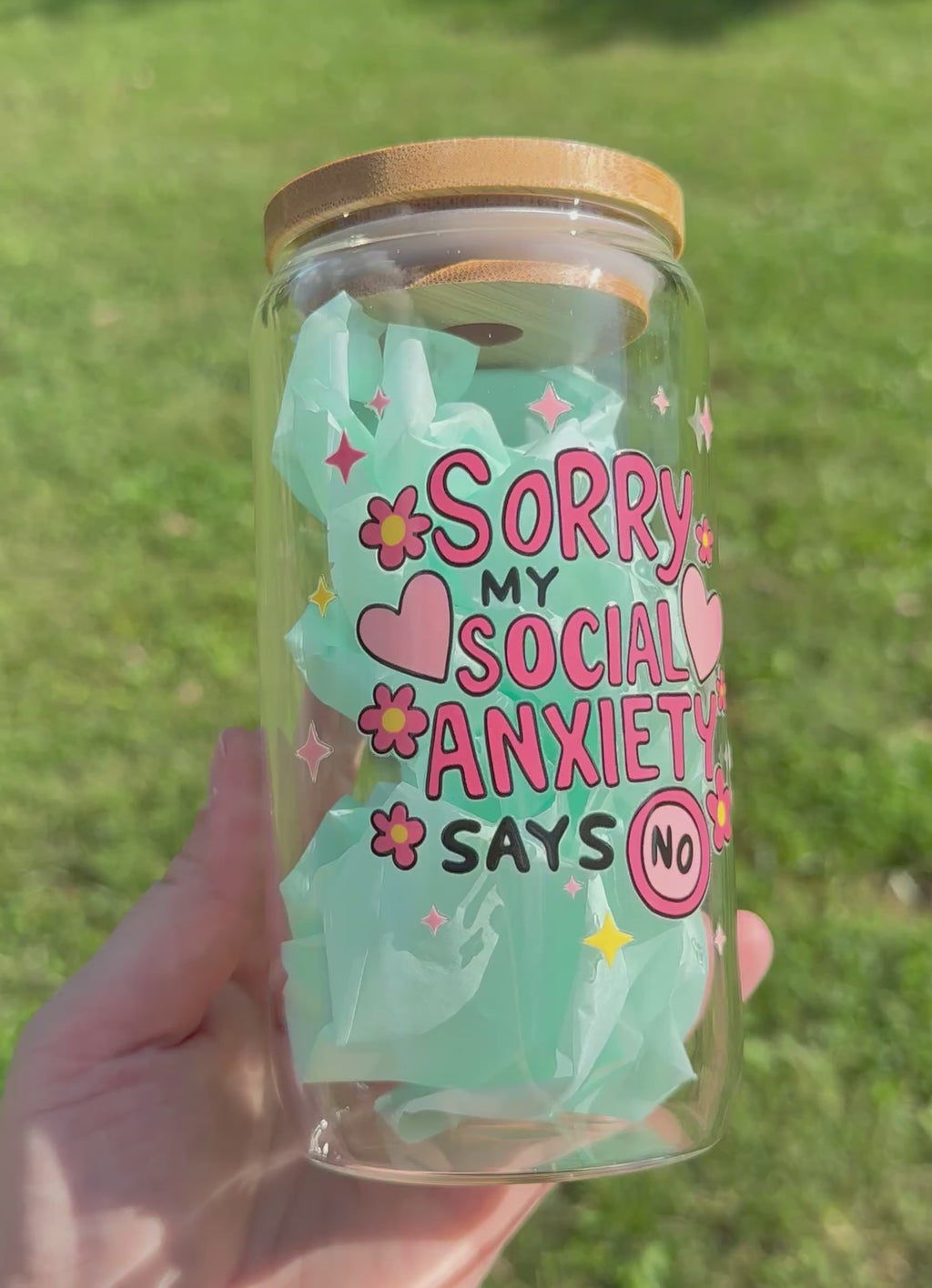 Sorry My Social Anxiety Says No Glass Cup